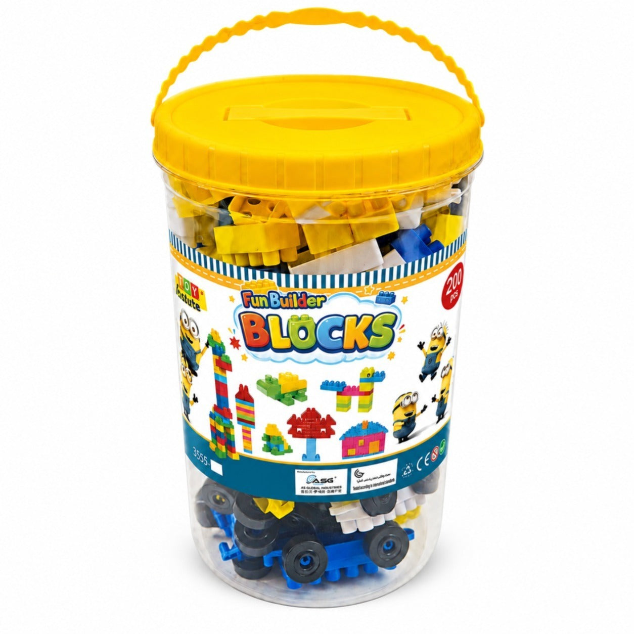 200 Pcs Fun Builder Building Blocks Bucket for Kids