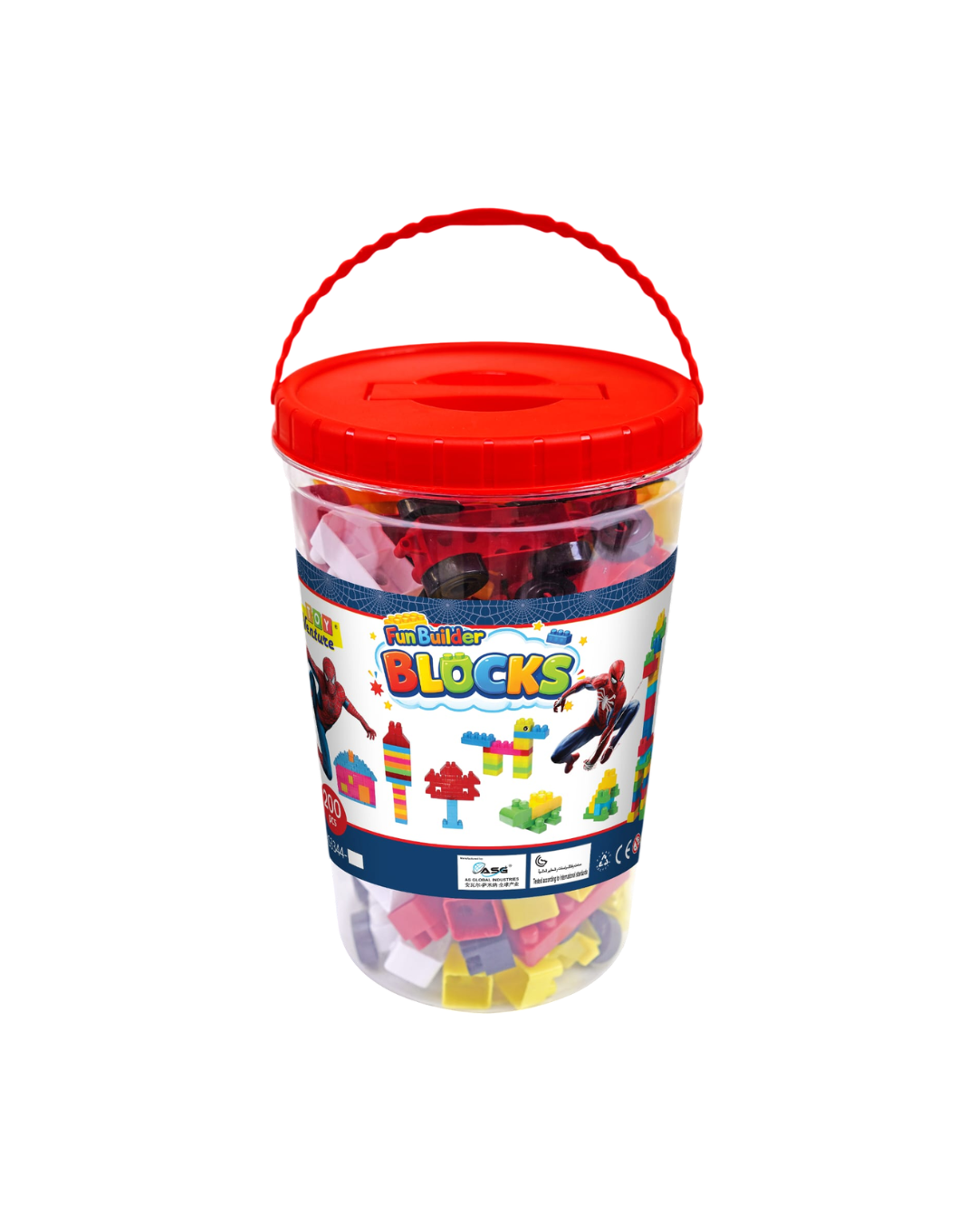 200 Pcs Spiderman Building Blocks Bucket for Kids