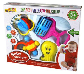 4 Pcs Rattle Set Box – Safe & Colorful Baby Toy Set for Newborns