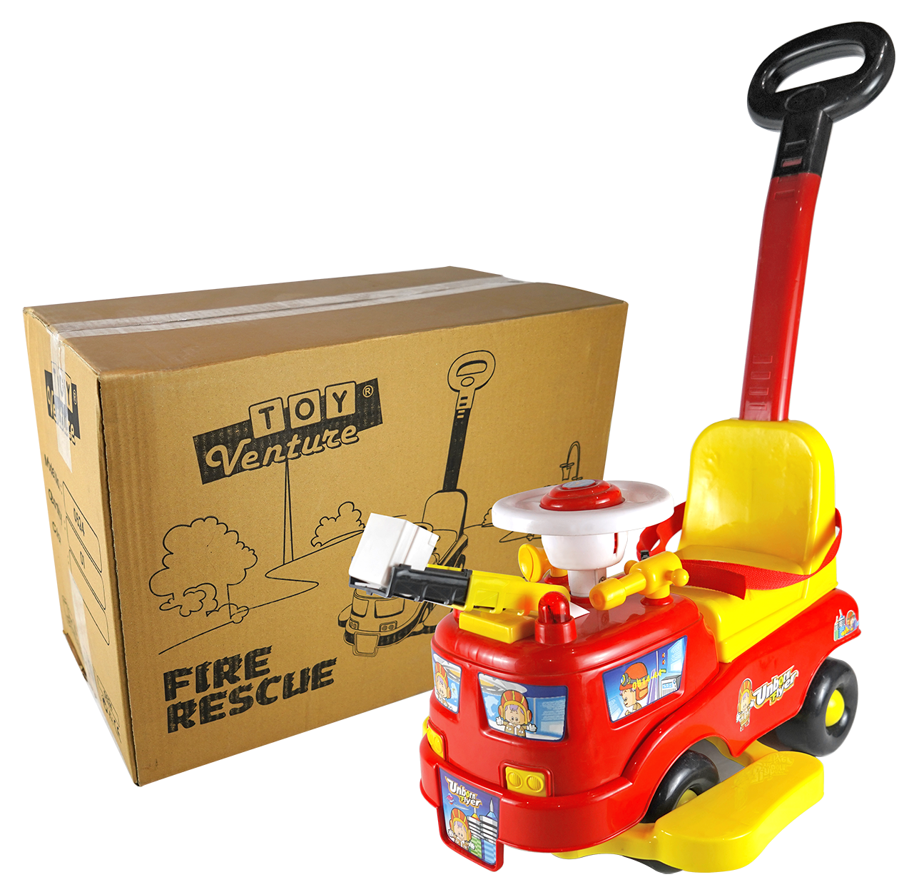 Fire Rescue Push Car – Ride-On Toy for Kids in Pakistan