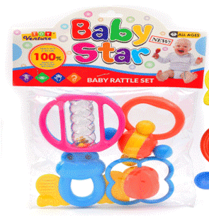 4 Pcs Rattle Set – Safe & Colorful Baby Toy for Newborns