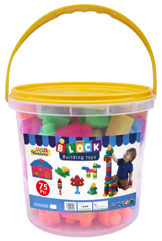 75 Pcs Building Block Bucket – Educational Construction Toy Set for Kids