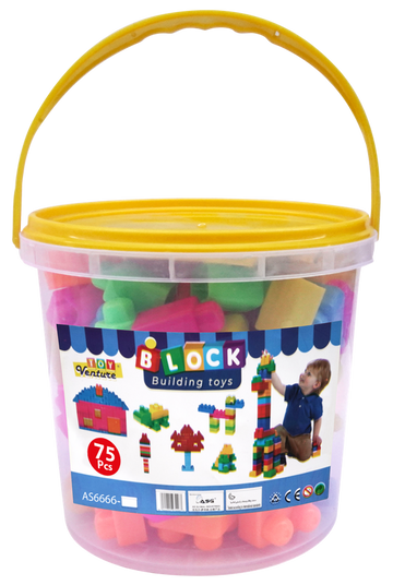 75 Pcs Building Block Bucket – Educational Construction Toy Set for Kids