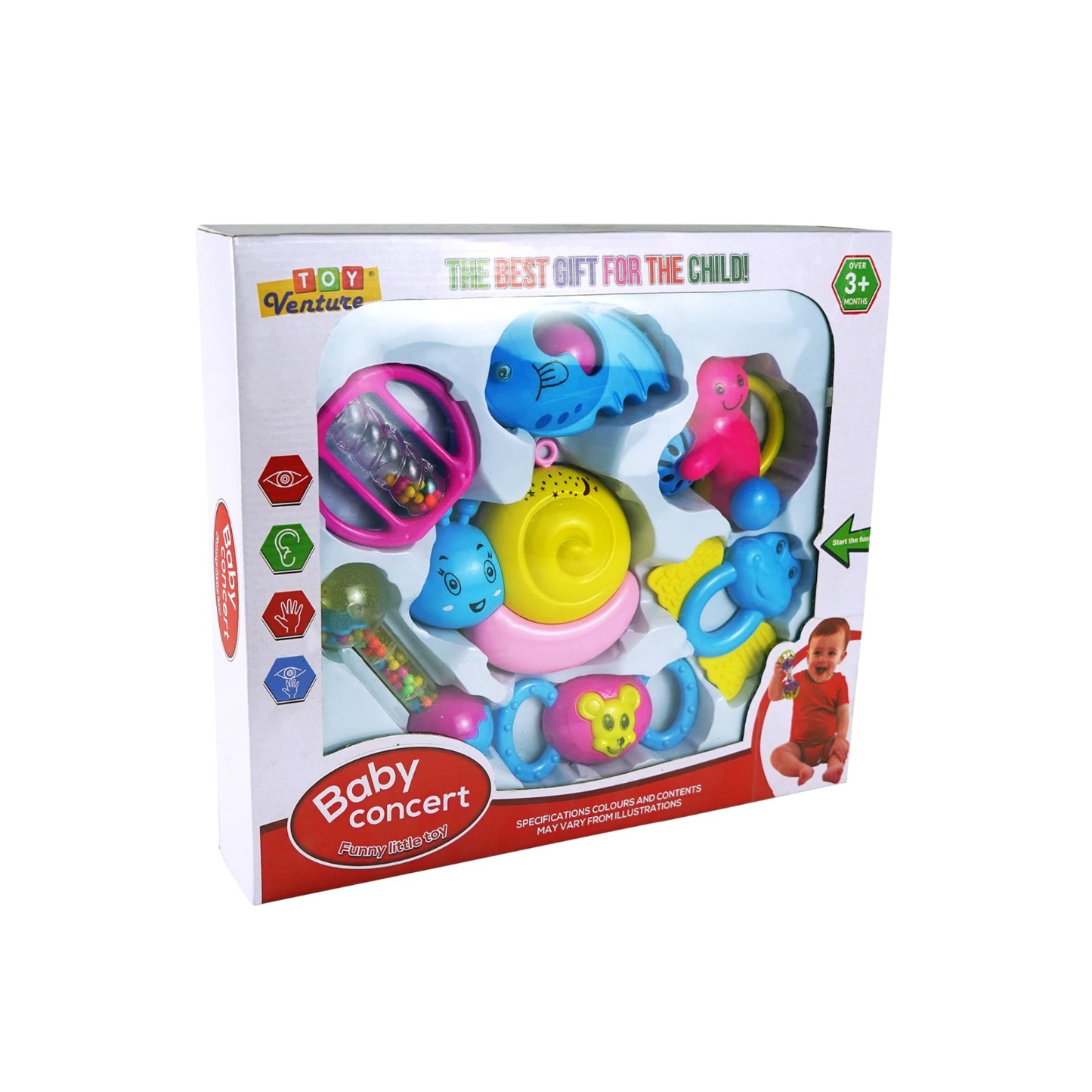 7 Pcs Rattle Set Box – Musical Baby Toy Set for Newborns