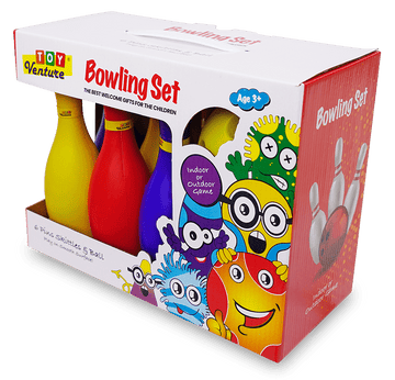 Bowling Set – 6 Pins & 1 Ball Indoor/Outdoor Play Game - Toy Venture