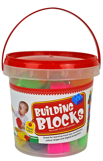 Building Block Bucket (Small) – Creative Construction Toy Set for Kids - Toy Venture