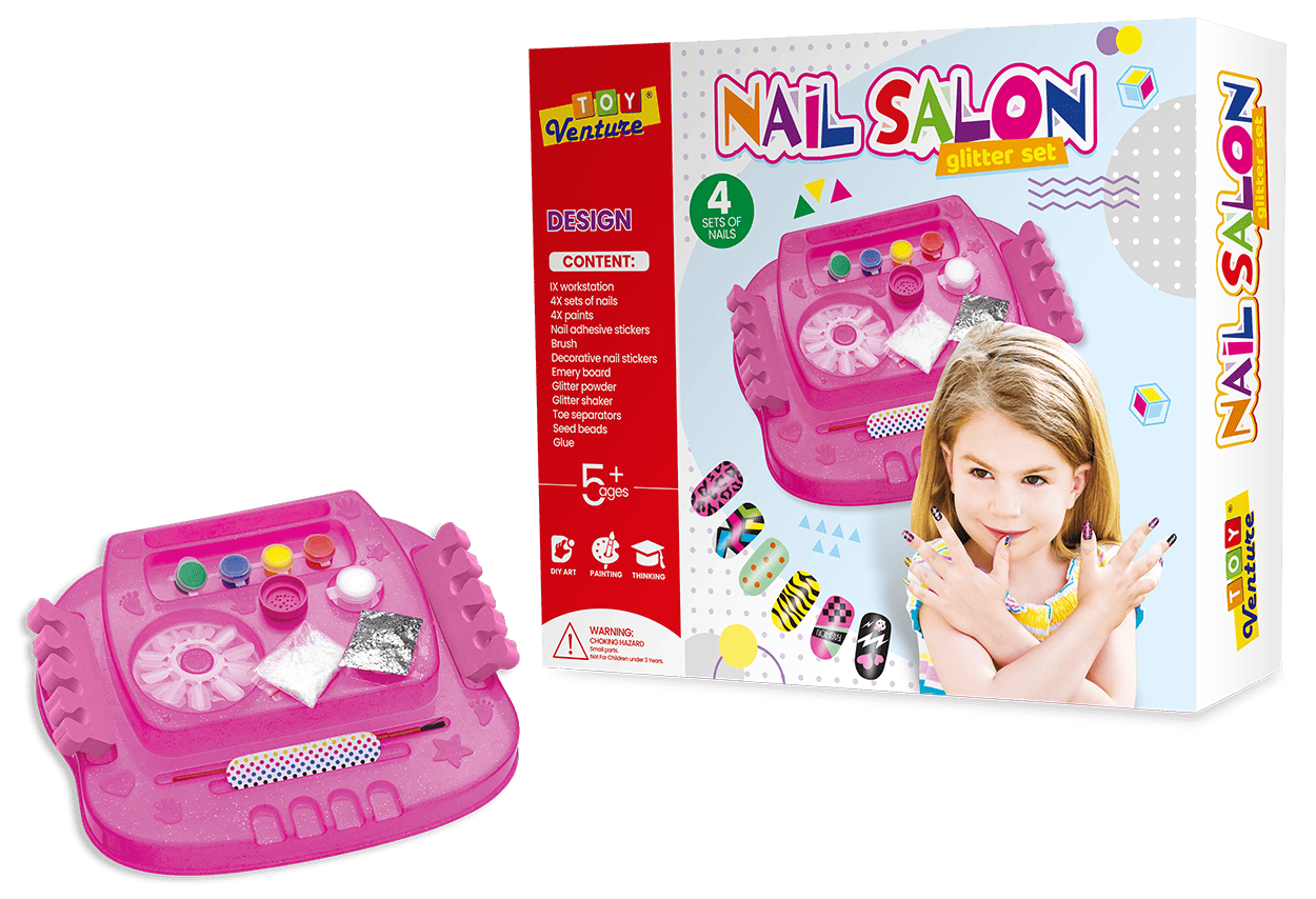 Nail Saloon Set – Pretend Beauty & Manicure Playset for Kids - Toy Venture
