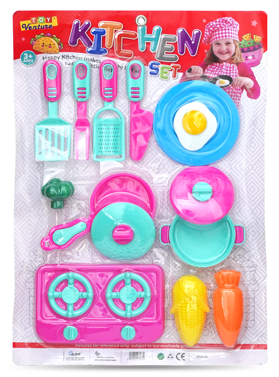 Kitchen Set Card – Bright & Realistic Pretend Cooking Toy for Kids