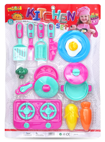 Kitchen Set Card – Bright & Realistic Pretend Cooking Toy for Kids