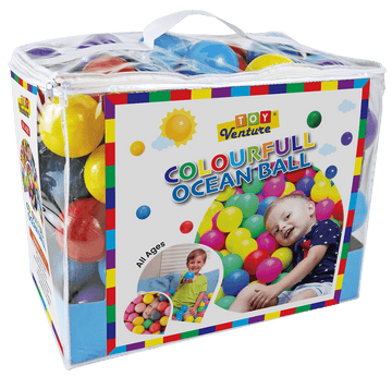 100 Pcs Ocean Ball Bag – Colorful Play Balls for Kids - Toy Venture
