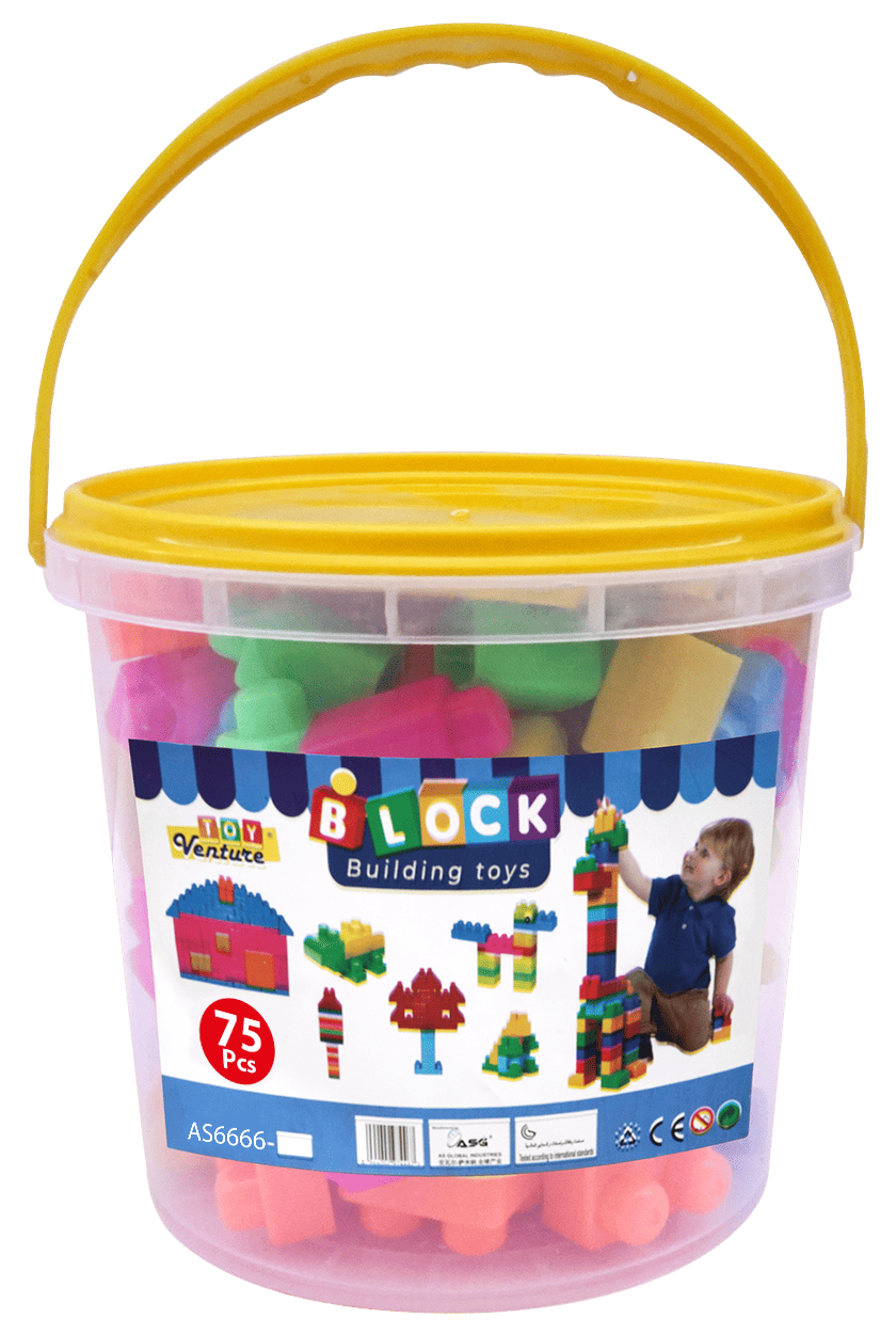 75 Pcs Building Block Bucket – Educational Construction Toy Set for Kids - Toy Venture