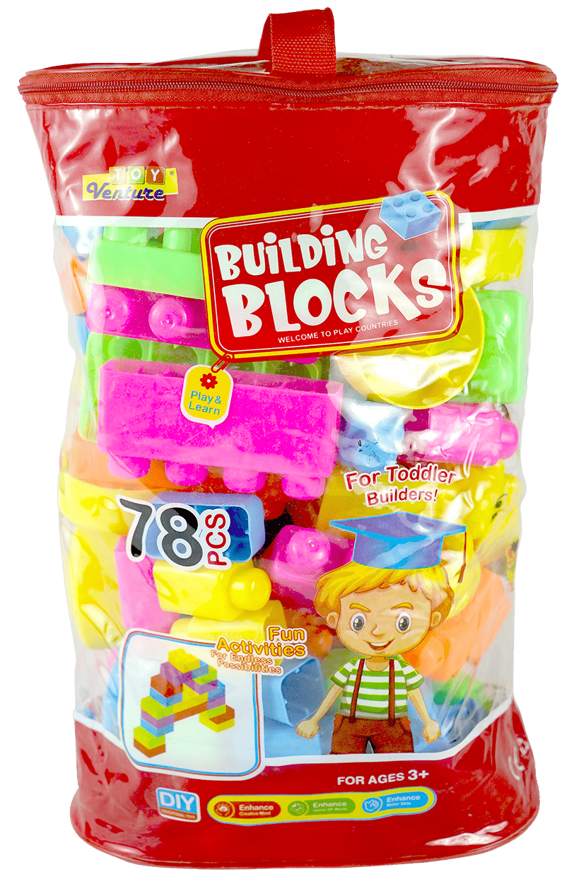 78 Pcs Building Block Bag – Creative Learning Construction Toy for Kids - Toy Venture