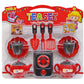Kids Pretend Play Tea Set with Stove and Utensils