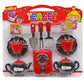 Kids Pretend Play Tea Set with Stove and Utensils