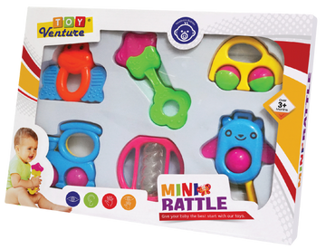 6 Pcs Mini Rattle Set Box – Colorful Rattles for Newborns