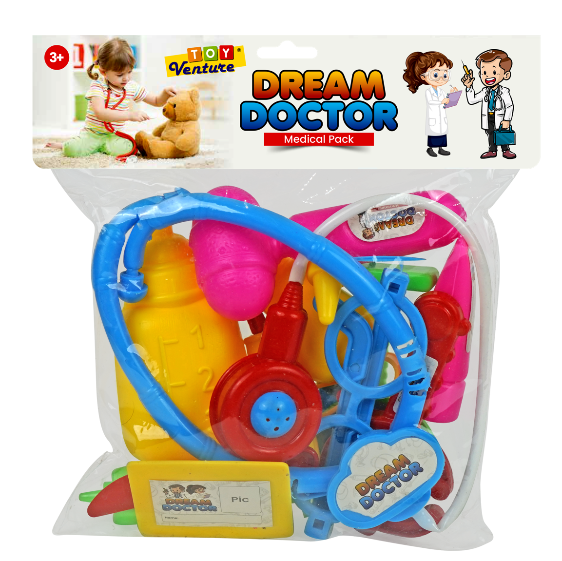 Dream Doctor Set PVC Pouch – Portable Medical Playset for Kids
