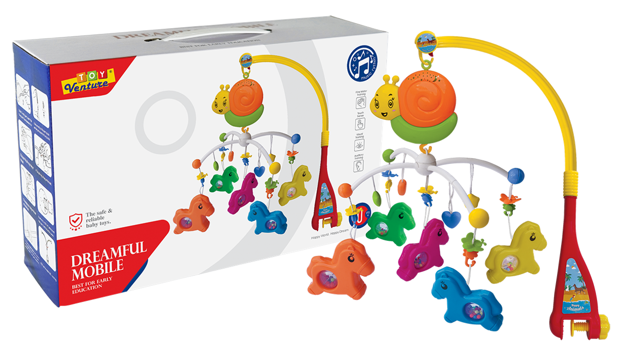 Dreamful Mobile Box (Horse) – Musical Crib Mobile with Lights for Babies