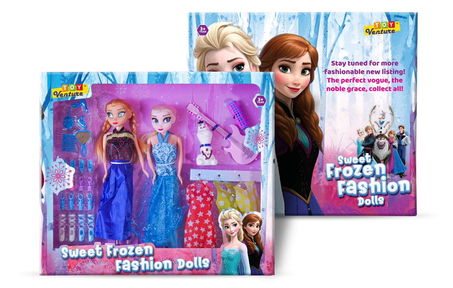 Sweet Frozen Fashion Dolls Set with Accessories for Girls (3+ Years)