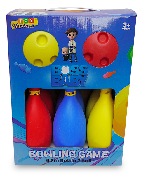 Boss Baby Bowling Game – 6 Pins & 2 Balls Playset - Toy Venture