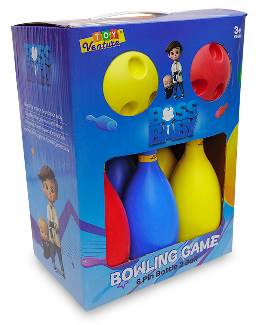 Boss Baby Bowling Game – 6 Pins & 2 Balls Playset - Toy Venture