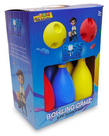 Boss Baby Bowling Game – 6 Pins & 2 Balls Playset - Toy Venture