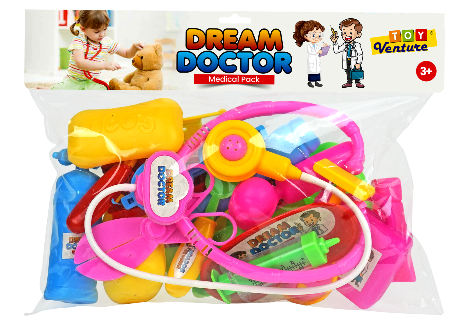 Dream Doctor Set PVC Pouch – Portable Medical Playset for Kids - Toy Venture