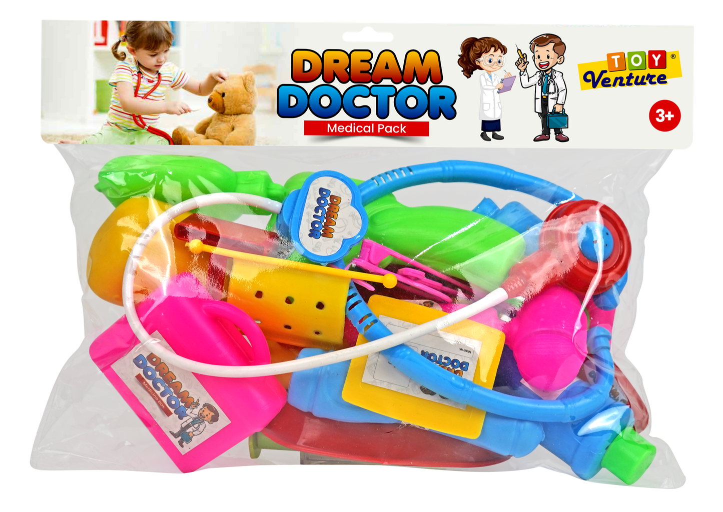 Dream Doctor Set PVC Pouch – Portable Medical Playset for Kids - Toy Venture