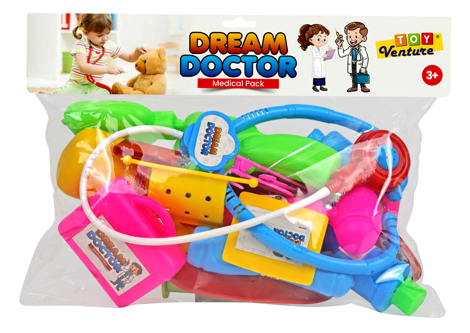 Dream Doctor Set PVC Pouch – Portable Medical Playset for Kids - Toy Venture