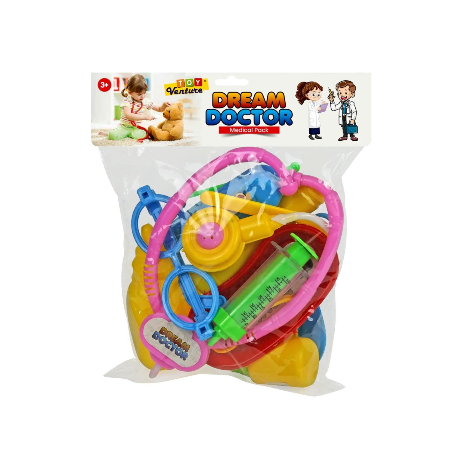 Dream Doctor Set PVC Pouch – Portable Medical Playset for Kids - Toy Venture