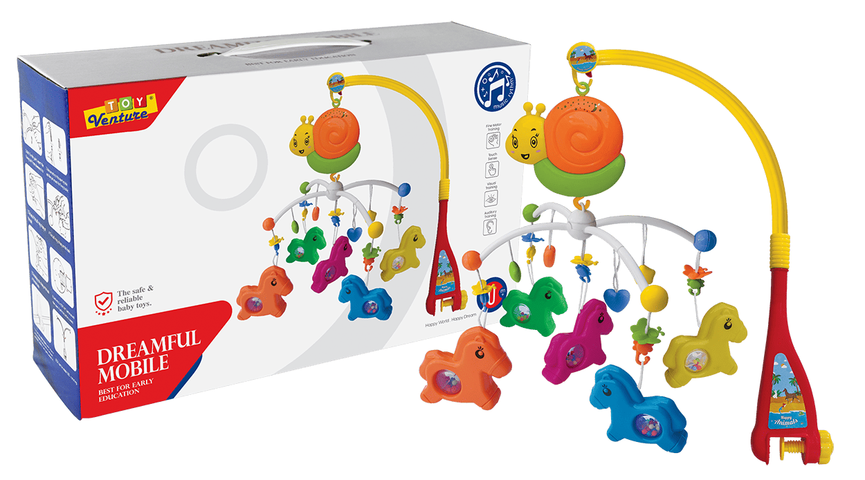 Dreamful Mobile Box (Horse) – Musical Crib Mobile with Lights for Babies - Toy Venture