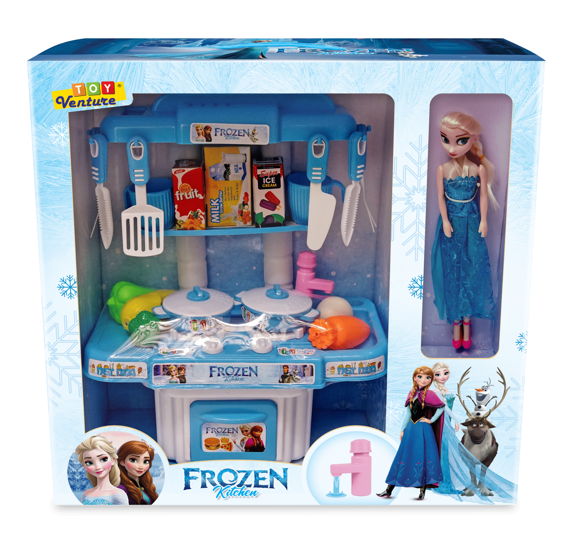 Frozen Princess Kitchen Set with Doll and Accessories - Toy Venture