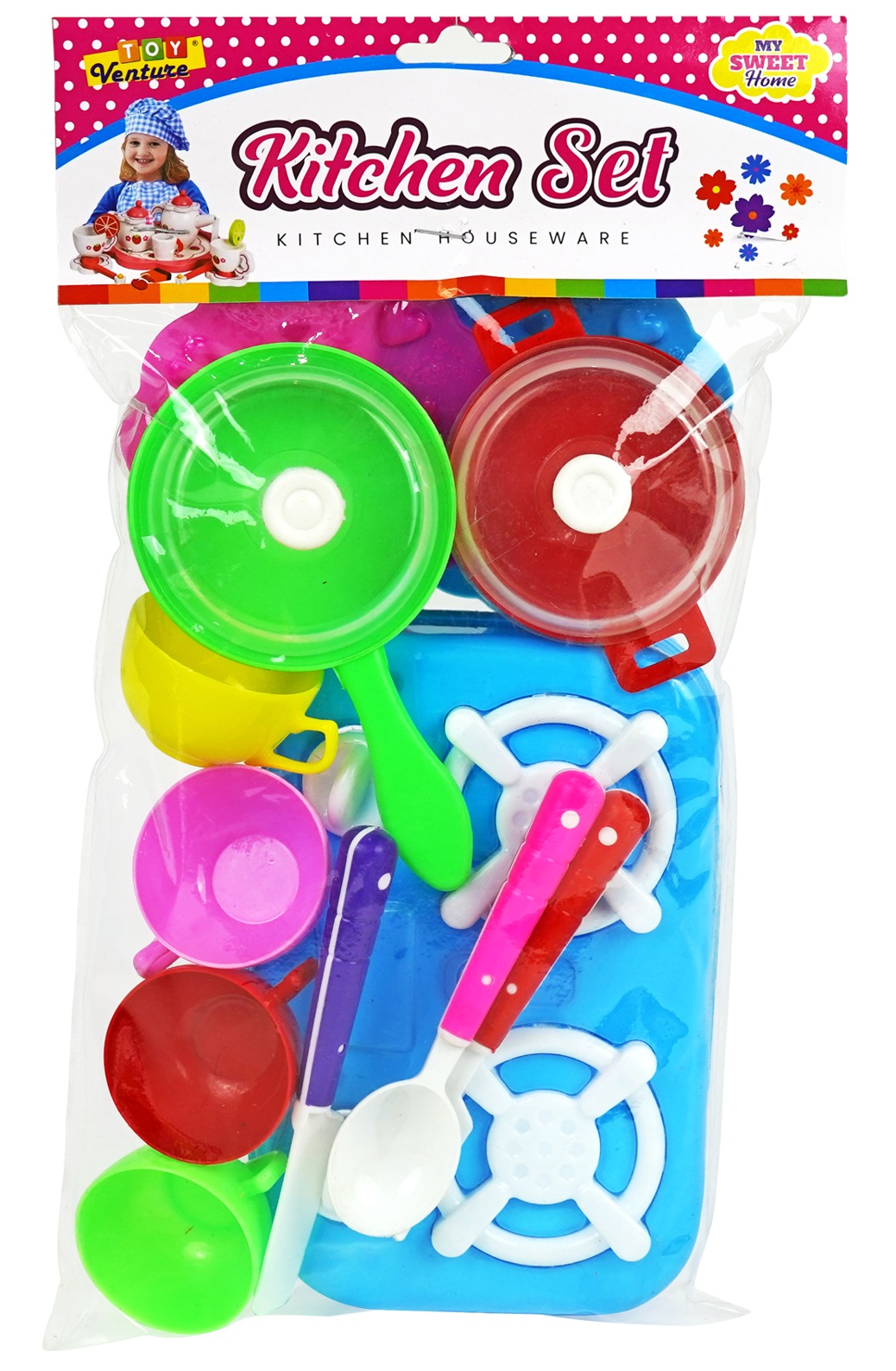 Kitchen Set Multi (S) – Compact Pretend Cooking Playset for Kids - Toy Venture