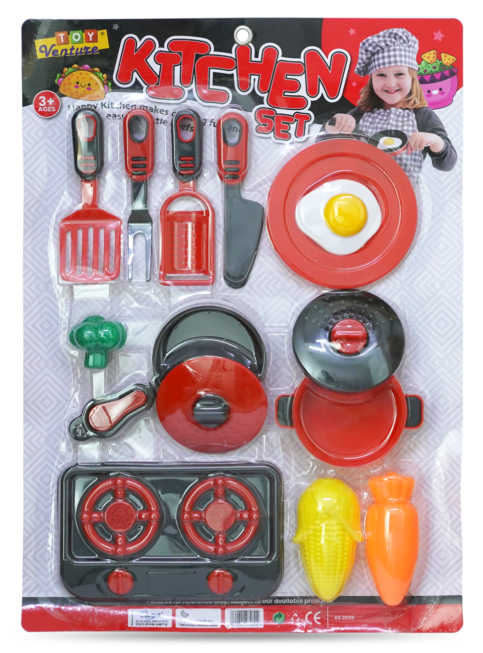Kitchen Set Card – Bright & Realistic Pretend Cooking Toy for Kids