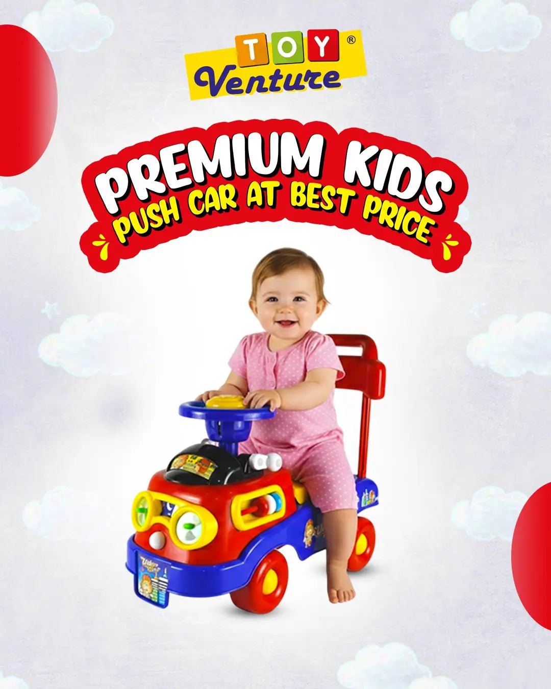 Magic Ride Push Car – Fun & Safe Ride - On Toy for Toddlers - Toy Venture