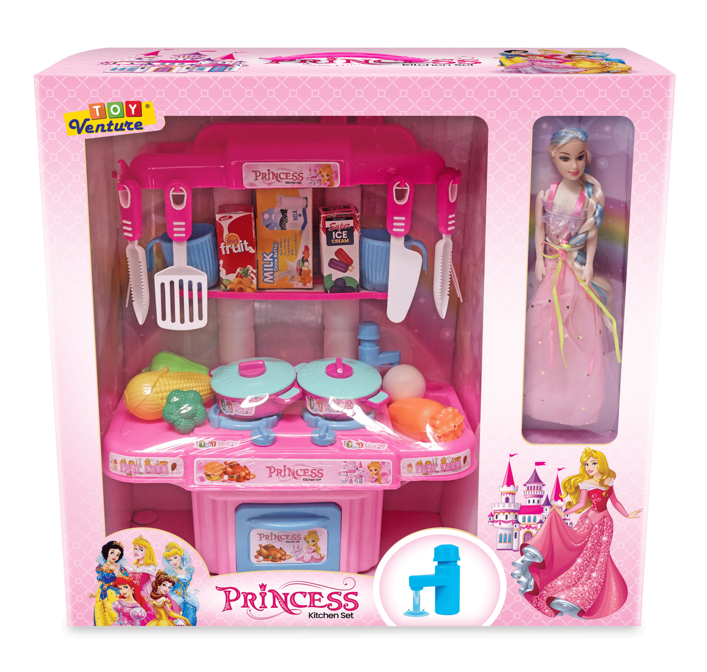 Princess Kitchen Set with Doll and Accessories - Toy Venture